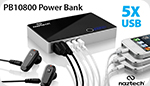 5 USB Power Bank � Charge 5 Devices On-the-Go!
